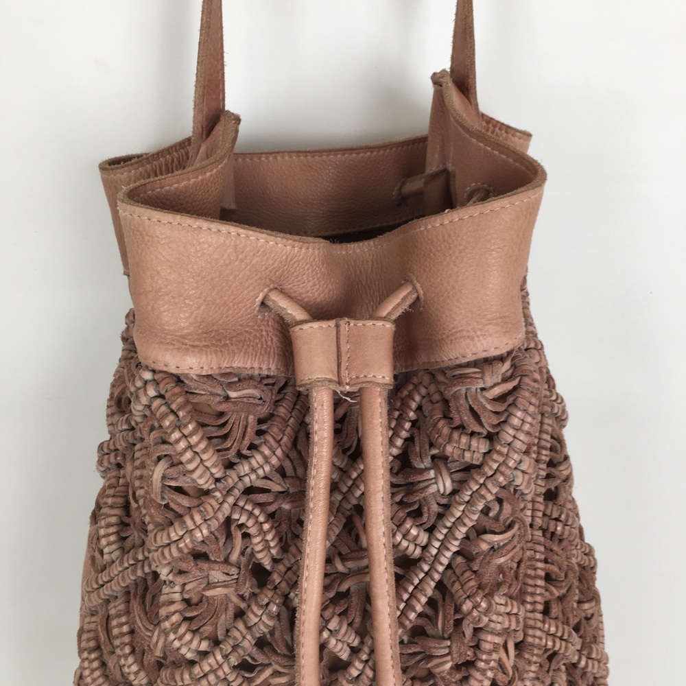 Amsterdam Heritage Boho Leather Fringe Hobo Bag in Blush From Sundance Catalog - Picture 3 of 16